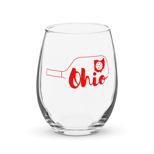 Ohio Pickleball Wine Glass