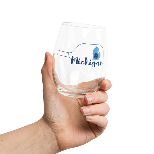 Michigan Pickleball Wine Glass